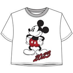 Junior 2023 Mickey Life Crop Top, White