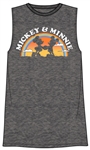 Junior Mickey Minnie Love Tank, Charcoal