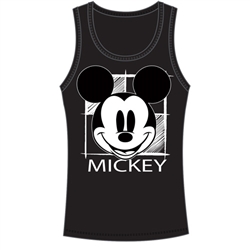 Junior Tank Top Split Mickey Icon, Black White