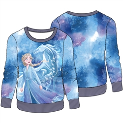 Girls Frozen II Elsa Winter Sparkle Woobie Pullover, Blue