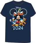 Plus Tee 2024 Friends Mickey Goofy Donald Pluto, Dark Navy