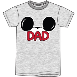 Plus Size Mens T Shirt Dad Family Tee, Gray