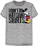 Plus Mickey Don't do Matching Tee, Gray