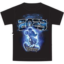 Plus 2023 Electric Mickey Glow in the Dark Tee, Black