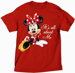 Plus Size Ladies T Shirt All About Me Minnie, Red