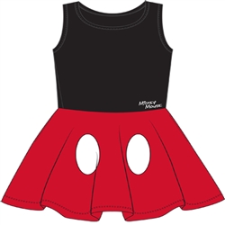 Youth Girls Tank Dress Cosplay Mickey Mouse Pants, Black Red