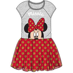 Youth Girls Big Bow Minnie Tutu Dress, Gray Red