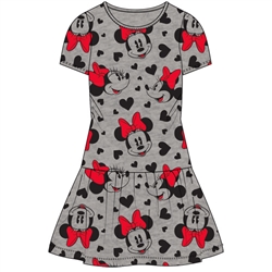 Youth Minnie Mouse All Over Print Dress, Gray