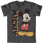 Youth Boys T Shirt Standing Mickey, Black Heather Dark Gray