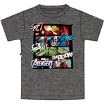 Youth Boys T-Shirt Four Square Marvel Group, Black Heather (Namedrop Required)