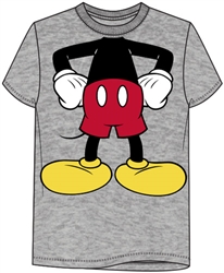 Boys Headless Mickey Tee, Grey