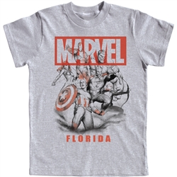 Youth Boys T-Shirt Avengers Assemble, Grayk (Florida Namedrop)