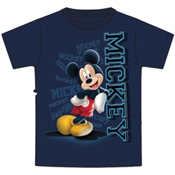 Youth Mickey Neon tee, Navy