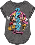 Youth Fashion Top 2024 Mickey Minnie Rainbow, Gray