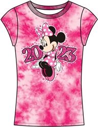 Youth 2023 Minnie Glitter Hearts Top, Pink
