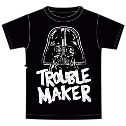Toddler Boys Trouble Maker Darth Vader Tee, Gray