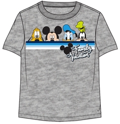 Toddler Boys Vacation Pals Mickey Donald Pluto Goofy Tee, Gray