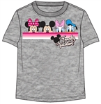 Toddler Girls Vacation Love Pals Minnie Mickey Daisy Donald Tee, Gray