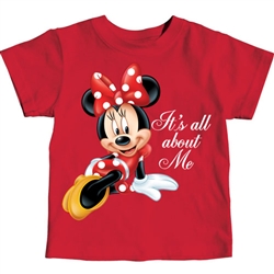 Toddler Girls T Shirt All About Me Minnie, Red