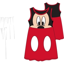 Toddler Mickey Face Dress, Red