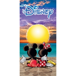Sunset Mickey Minnie Beach Towel