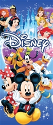 Spectak Group Mickey Minnie Goofy Donald Daisy Pluto Princesses Beach Towel (No Namedrop)