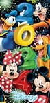 28x58 Beach Towel 2024 Vertical Stack Mickey Minnie Goofy Donald Pluto