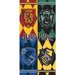 Harry Potter Hogwarts Houses Crest, 28x58 Beach Towel (No Namedrop)