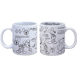 11oz Sketch Mickey Design Mug, White