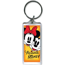 Mickey & Minnie Faces Lucite Keychain