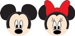 Mickey Mouse and Minnie Mouse Faces Antenna Toppers