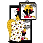 3pc Kitchen Towel Set Mickey Minnie Sunset, Multi (Oven Mitt, Dish Towel, Pot Holder)