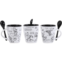 Spoon Mug Drawing Sketch Mickey