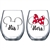 "His" and "Hers" Mickey & Minnie Outline Stemless Glass