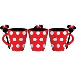 Minnie Dress Polka Dots 9oz Mug w/Spoon, Red White