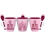 99% Sure I'm a Princess with castle 11oz Mug w/Spoon, Pink