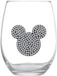 Stemless Single Glass Rhinestone Mickey, Boxed