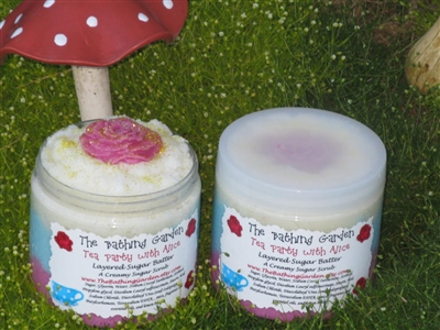 16 ounce Tea Party with Alice w/ Soy Butter Sugar Scrub