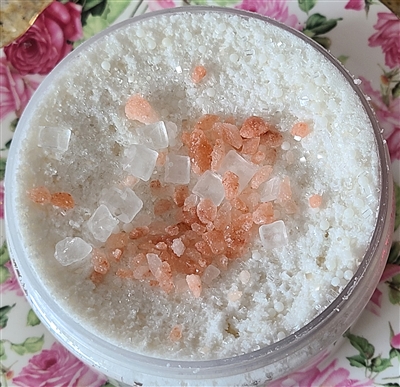 4 ounce Sea Salted Wood Sage Coconut Oil Salt Scrub