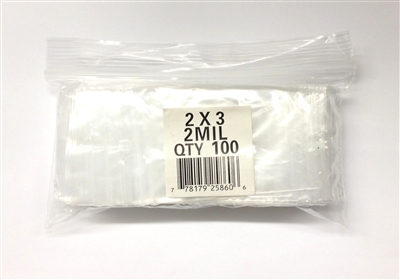 Ziploc Bags Poly 2 x 3 Plain 2 ml