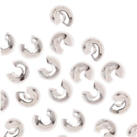 Crimp Bead Cover Silver Plated 4 mm (10)