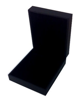 Black Stippled Leatherette Pendant Box with Velvet Inside
