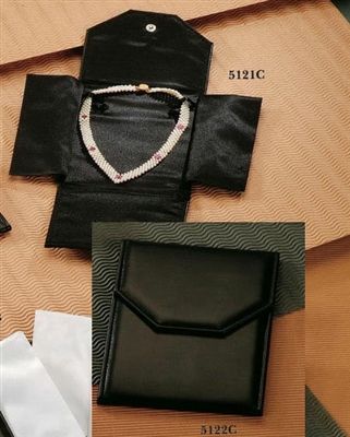 Pearl or Necklace Folder Large Black Leatherette