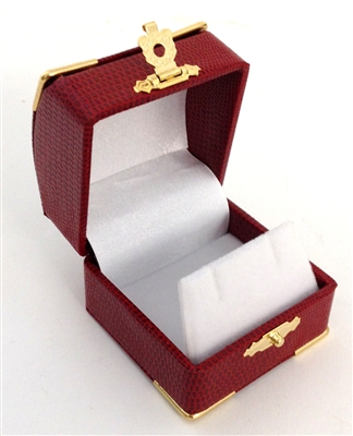 Earring Box Red with Gold Corners/Clasp