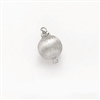 14 Karat White Gold Satin Single Strand Ball Clasp