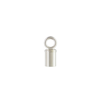 Sterling Silver Tube End cap with Ring 3mm