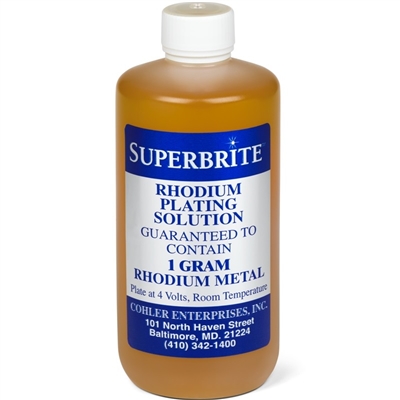 Cohler SuperBrite Rhodium Plating Bath - 1 Gram Solution