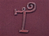 Rusted Iron Initial T Pendant