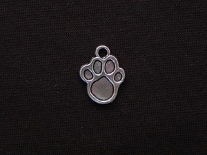 Charm Silver Colored Paw Print