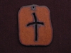 Rusted Iron Retro Tag With Cross Pendant